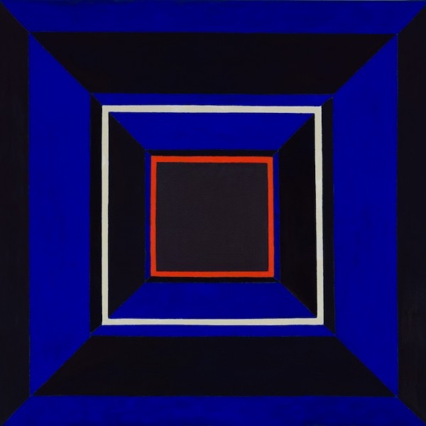 Jane Goodwin - Infinite Blue: 80x80cm framed powdered pigment and oil on canvas